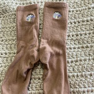 NEW! Pacsun brown and purple mushroom socks.